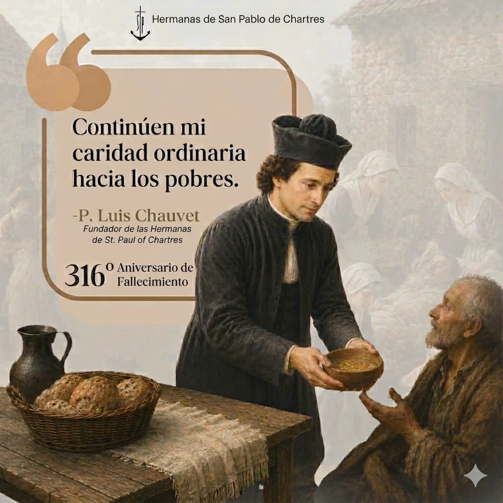 P. Louis Chauvet sirviendo a los pobres